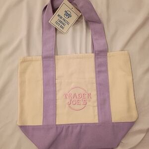 Lavender and Cream Canvas Tote